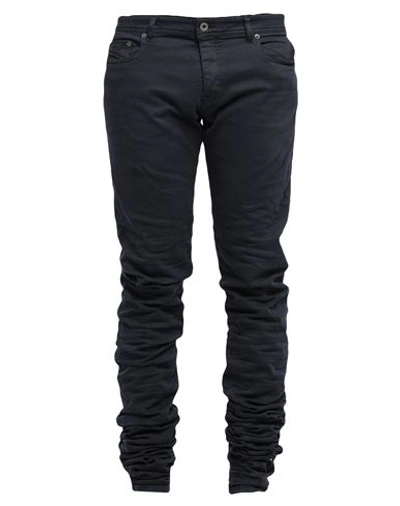 Diesel Black Gold Man Pants Midnight Blue Size 30 Cotton, Elastomultiester, Elastane, Bovine Leather