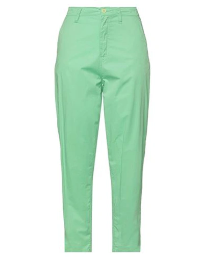 Haikure Woman Pants Light Green Size 31 Cotton, Elastane