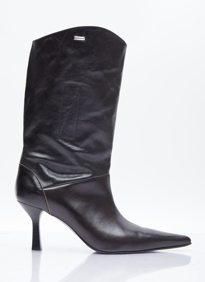 Our Legacy Envelope Leather Boots In Black