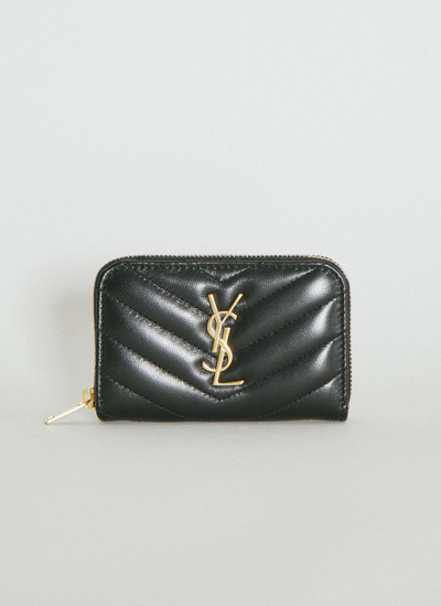 Saint Laurent Cassandre Matelassé Coin Wallet In Black