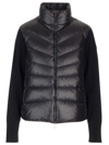 Moncler Puffer-front Wool Knit Cardigan In Black