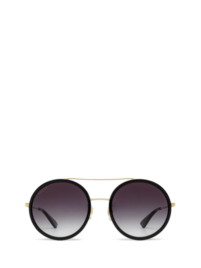 Gucci Gg0061s Black Sunglasses In Gold,grey Gradient