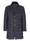 Herno Concealed-zip Padded Coat In Blu Navy