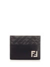 Fendi Ff Squared Card Holder In Black