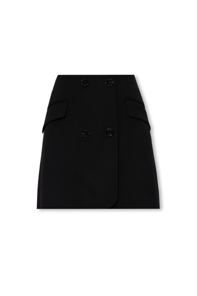 Dolce & Gabbana Button Embellished Mini Skirt In Nero