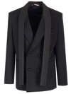Valentino Elegant Black Wool Double-breasted Jacket In Black