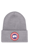 Canada Goose Wool Arctic Beanie Hat With Folded Cuff In Grey