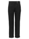 Tom Ford Metal Bar Detailed Straight-leg Pants In Black