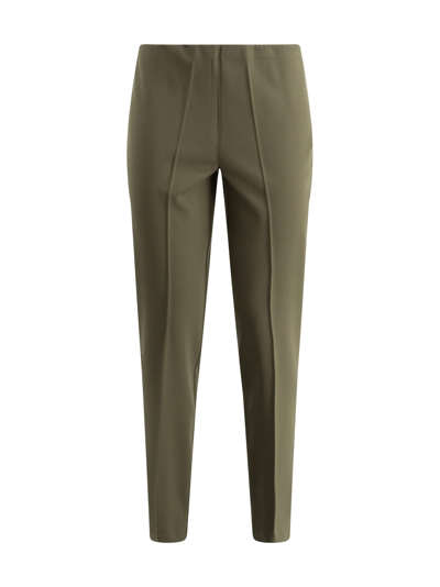 P.a.r.o.s.h Mid-rise Tapered Virgin Wool Trousers In Olive Green