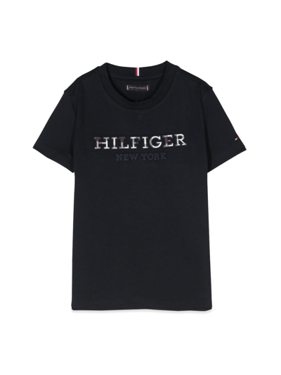 Tommy Hilfiger Kids' Ss Logo T-shirt In Blu
