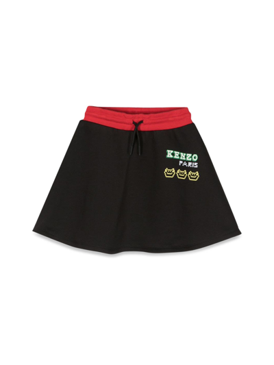 Kenzo Kids' Black Skirt For Girl With Logo In 黑色