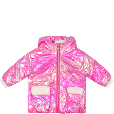 BILLIEBLUSH METALLIC PINK PADDED COAT FOR BABY GIRL