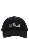 Mc2 Saint Barth Baseball Corduroy Cap With St. Barth Embroidery In Black