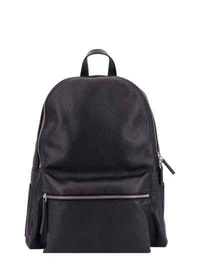 Orciani Micron Grained-leather Backpack In Brown