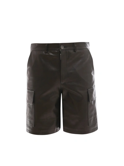 Dfour Leather Bermuda Shorts - Atterley In Black
