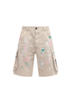 DSQUARED2 COTTO CARGO BERMUDA SHORTS WITH PAINT STAINS