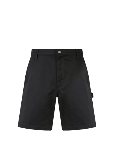 MOSCHINO COTTON BERMUDA SHORTS WITH BACK LOGO PATCH
