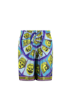 VERSACE SILK BERMUDA SHORTS WITH LE MASCHERE MOTIF