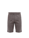 PERFECTION GDM LINEN BERMUDA SHORTS WITH LOGOED LABEL