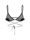 Nensi Dojaka Floral Appliqué Sheer Tulle Triangle Bra