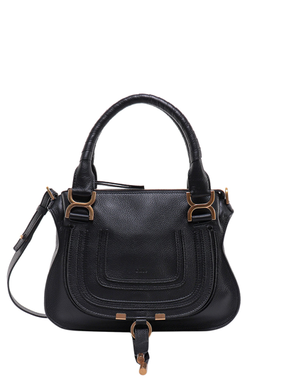 Chloé Marcie Medium Leather Handbag With Removable Shoulder Strap In Grey