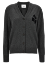Isabel Marant Étoile V-neck Intarsia-knit Logo Cardigan In Grey