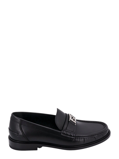 Fendi Leather Loafers In Black