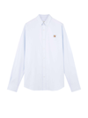 MAISON KITSUNÉ COTTON SHIRT WITH ICONIC FRONTAL PATCH