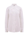 OFF-WHITE COTTON SHIRT WITH STRAPS AND METAL BUCKLE