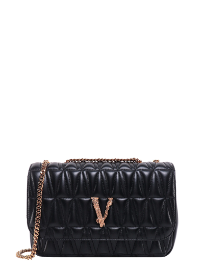 Versace Shoulder Bag In Black+multicolor- Gold