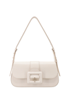 BALLY LEATHER SHOULDER BAG WITH MAXI BUCKLE