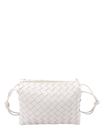 Bottega Veneta Womens White Candy Loop Micro Intrecciato Leather Cross-body Bag