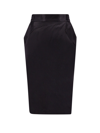 SAINT LAURENT SILK SKIRT WITH BACK SLIT