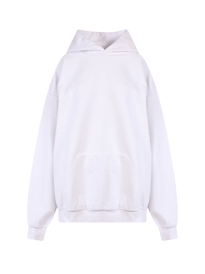 Vetements Logo Embroidered Hoodie In White