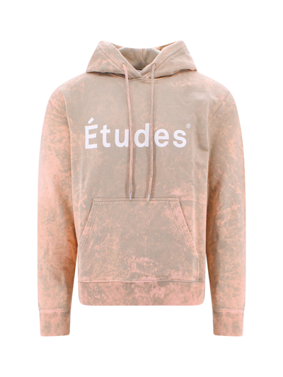Etudes Studio Organic Cotton Sweatshirt With Frontal Logo In Beige