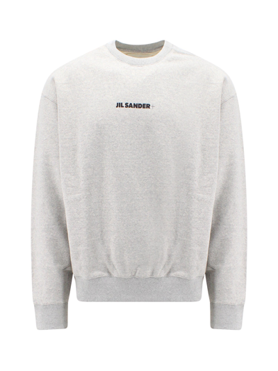 Jil Sander Cotton Sweatshirt With Logo In Grey
