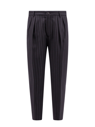 Dolce & Gabbana Black Pinstripe Wool Trouser