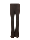 Jil Sander Womens 201 Elasticated-waistband Ribbed-texture Flared-leg Mid-rise Woven Trousers
