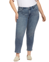 Nydj Plus Stella Womens Tapered Medium Wash Ankle Jeans