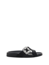 Manolo Blahnik Chilanghi Crystal Buckle Slide Sandals