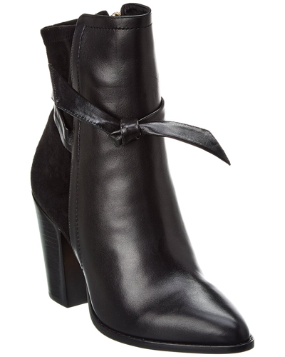 Alexandre Birman Lolita 85 Leather Combat Bootie In Black