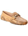 TOD'S TODS TATTOO DRAGON PRINTED LEATHER LOAFER