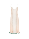 Fendi Ruffle Layered Chiffon Creponne Slip Dress