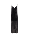 The Nina Studio Long Dress With All-over Sequins In Black