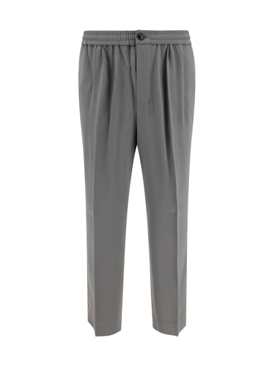 Ami Alexandre Mattiussi Elasticated Cropped Trousers In Grey