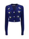 ALESSANDRA RICH ALESSANDRA RICH BUTTERFLY EMBROIDERED BUTTONED CARDIGAN