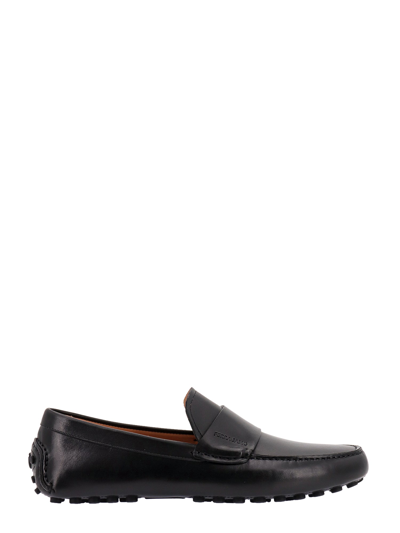 Ferragamo Slip-on Leather Loafers In Black