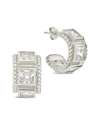 Sterling Forever Cassia Cubic Zirconia Huggie Hoop Earrings