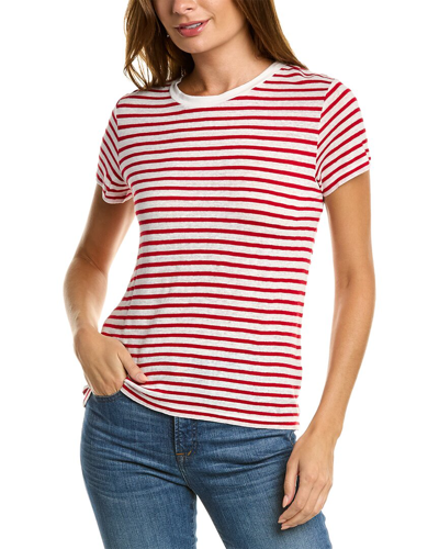 Alex Mill Prospect Striped Linen-blend Jersey T-shirt In Red