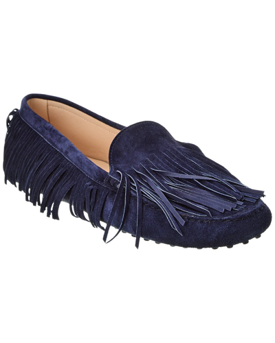 Tod's Tods Tassel Suede Loafer In Blue